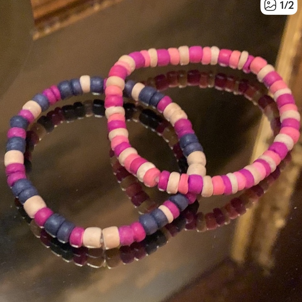 Colorful Wooden Beaded Stretch Bracelet Set